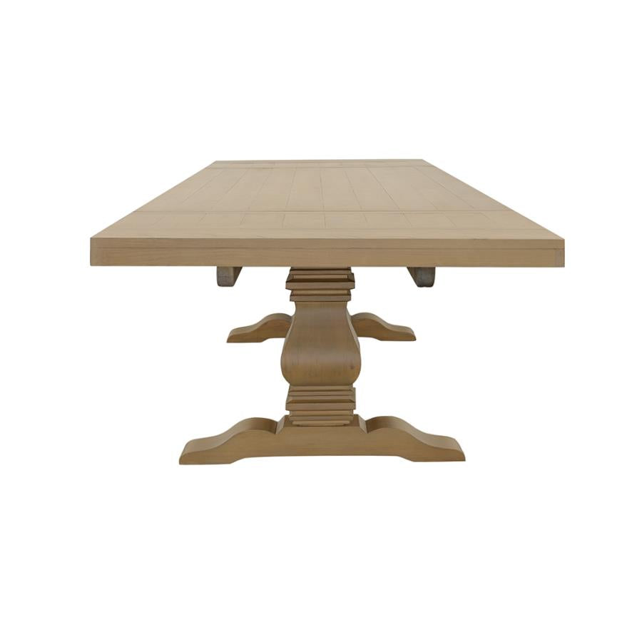 CoasterElevations Florence Double Pedestal Dining Table Rustic Smoke