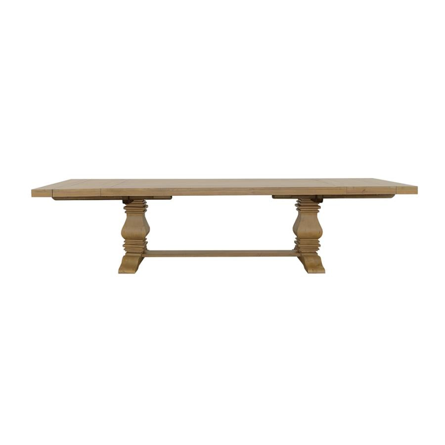 CoasterElevations Florence Double Pedestal Dining Table Rustic Smoke