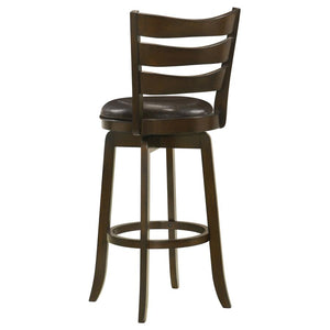 CoasterEssence Murphy Ladder Back Pub Height Swivel Bar Stool Dark Cherry And Brown