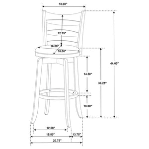 CoasterEssence Murphy Ladder Back Pub Height Swivel Bar Stool Dark Cherry And Brown