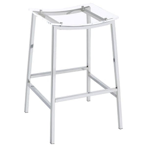 Jovani Acrylic Backless Bar Stools Clear And Chrome (Set Of 2)