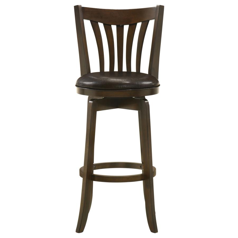 CoasterEssence Lambert Pub Height Swivel Bar Stool With Upholstered Seat Dark Cherry