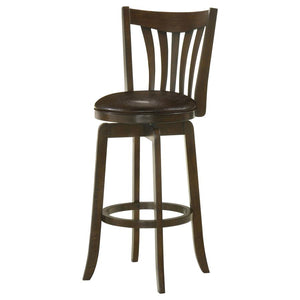 CoasterEssence Lambert Pub Height Swivel Bar Stool With Upholstered Seat Dark Cherry