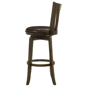 CoasterEssence Lambert Pub Height Swivel Bar Stool With Upholstered Seat Dark Cherry