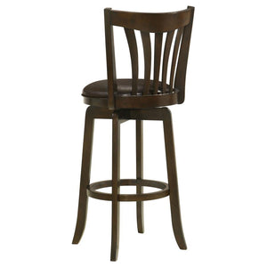 CoasterEssence Lambert Pub Height Swivel Bar Stool With Upholstered Seat Dark Cherry