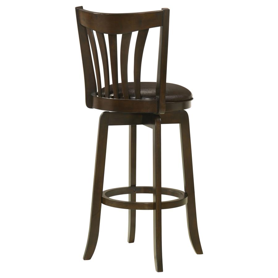 CoasterEssence Lambert Pub Height Swivel Bar Stool With Upholstered Seat Dark Cherry