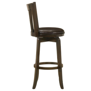 CoasterEssence Lambert Pub Height Swivel Bar Stool With Upholstered Seat Dark Cherry