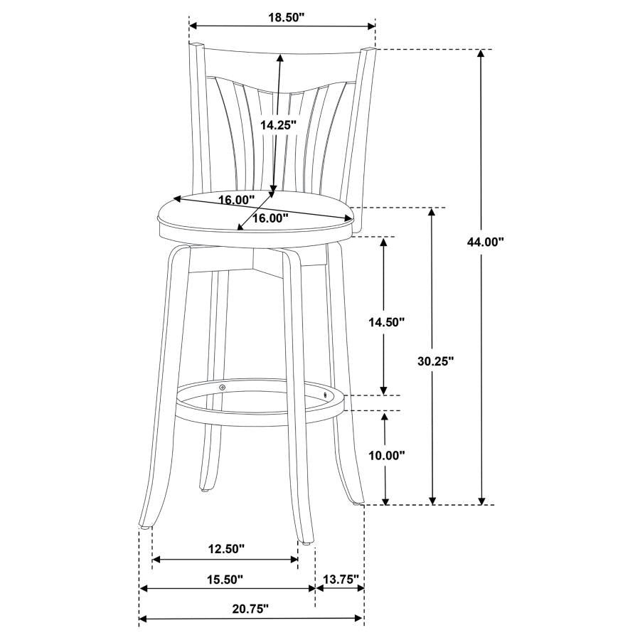 CoasterEssence Lambert Pub Height Swivel Bar Stool With Upholstered Seat Dark Cherry