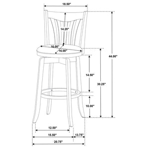 CoasterEssence Lambert Pub Height Swivel Bar Stool With Upholstered Seat Dark Cherry