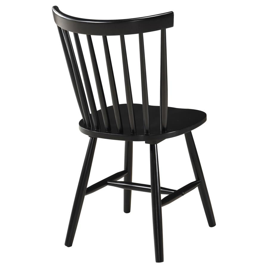 Hollyoak Windsor Spindle Back Dining Side Chairs Black (Set Of 2)