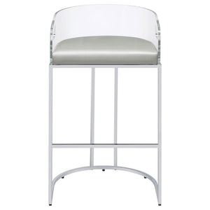 CoasterElevations Thermosolis Acrylic Back Bar Stools Grey And Chrome (Set Of 2)