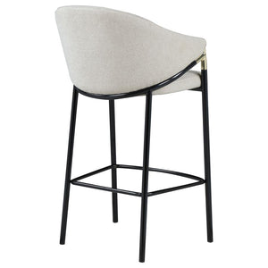 CoasterEssence Chadwick Sloped Arm Bar Stools Beige And Glossy Black (Set Of 2)