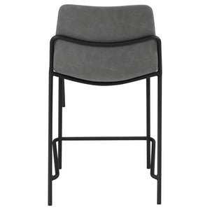 CoasterEveryday Earnest Solid Back Upholstered Counter Height Stools Grey And Black (Set Of 2)