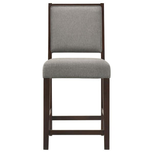 CoasterEveryday Bedford Upholstered Open Back Counter Height Stools With Footrest (Set Of 2) Grey And Espresso