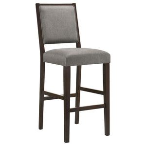 CoasterEveryday Bedford Upholstered Open Back Bar Stools With Footrest (Set Of 2) Grey And Espresso