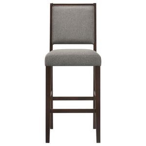 CoasterEveryday Bedford Upholstered Open Back Bar Stools With Footrest (Set Of 2) Grey And Espresso