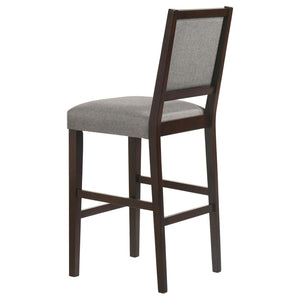 CoasterEveryday Bedford Upholstered Open Back Bar Stools With Footrest (Set Of 2) Grey And Espresso