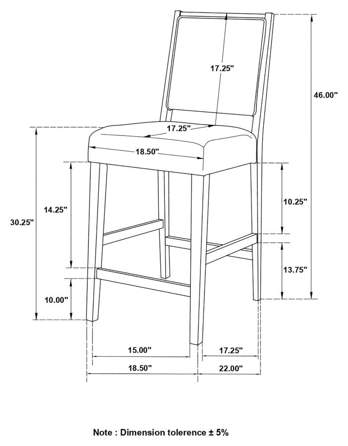 CoasterEveryday Bedford Upholstered Open Back Bar Stools With Footrest (Set Of 2) Grey And Espresso