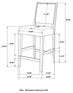 CoasterEveryday Bedford Upholstered Open Back Bar Stools With Footrest (Set Of 2) Grey And Espresso