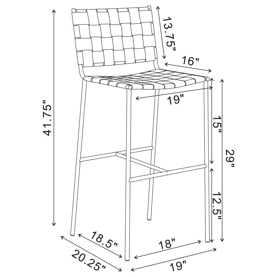 CoasterEssence Adelaide Upholstered Bar Stool With Open Back Brown And Chrome