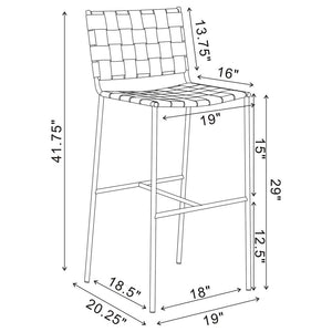 CoasterEssence Adelaide Upholstered Bar Stool With Open Back Brown And Chrome