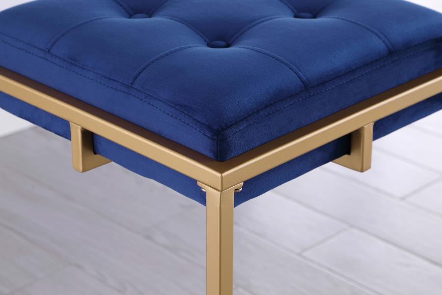 CoasterEveryday Nadia Square Padded Seat Bar Stool (Set Of 2) Blue And Gold