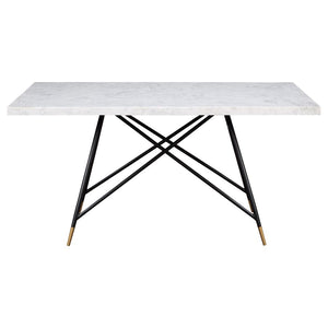 Gabrielle Rectangular Marble Top Dining Table White And Black