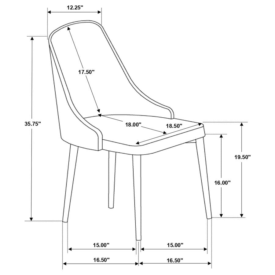 Gabrielle Upholstered Solid Back Dining Side Chair Grey And Black (Set Of 2)