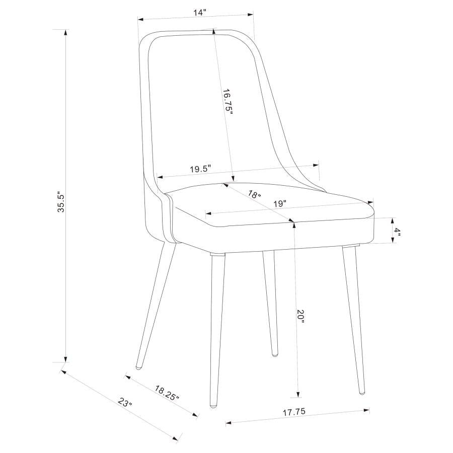 CoasterEssence Alan Upholstered Dining Chairs Grey (Set Of 2)