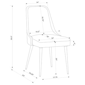 CoasterEssence Alan Upholstered Dining Chairs Grey (Set Of 2)