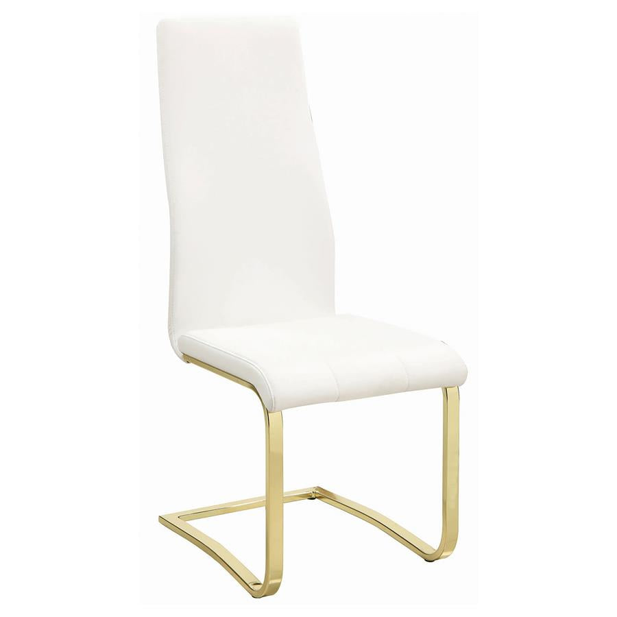 CoasterEssence Montclair Side Chairs White And Rustic Brass (Set Of 4)