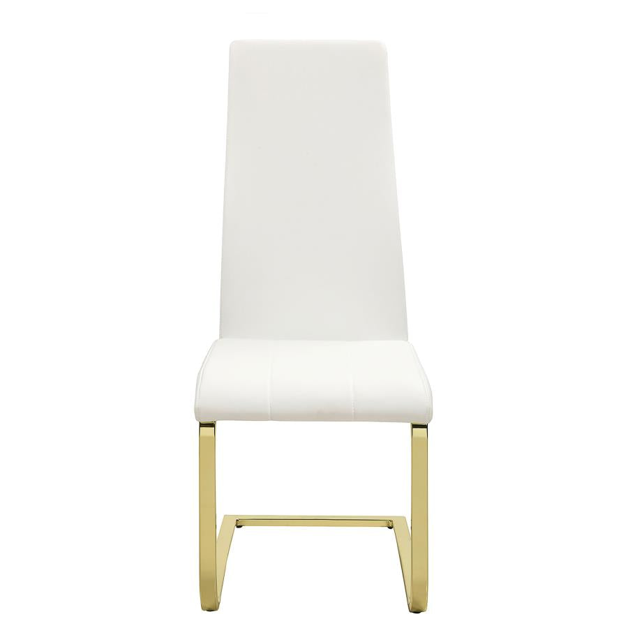 CoasterEssence Montclair Side Chairs White And Rustic Brass (Set Of 4)