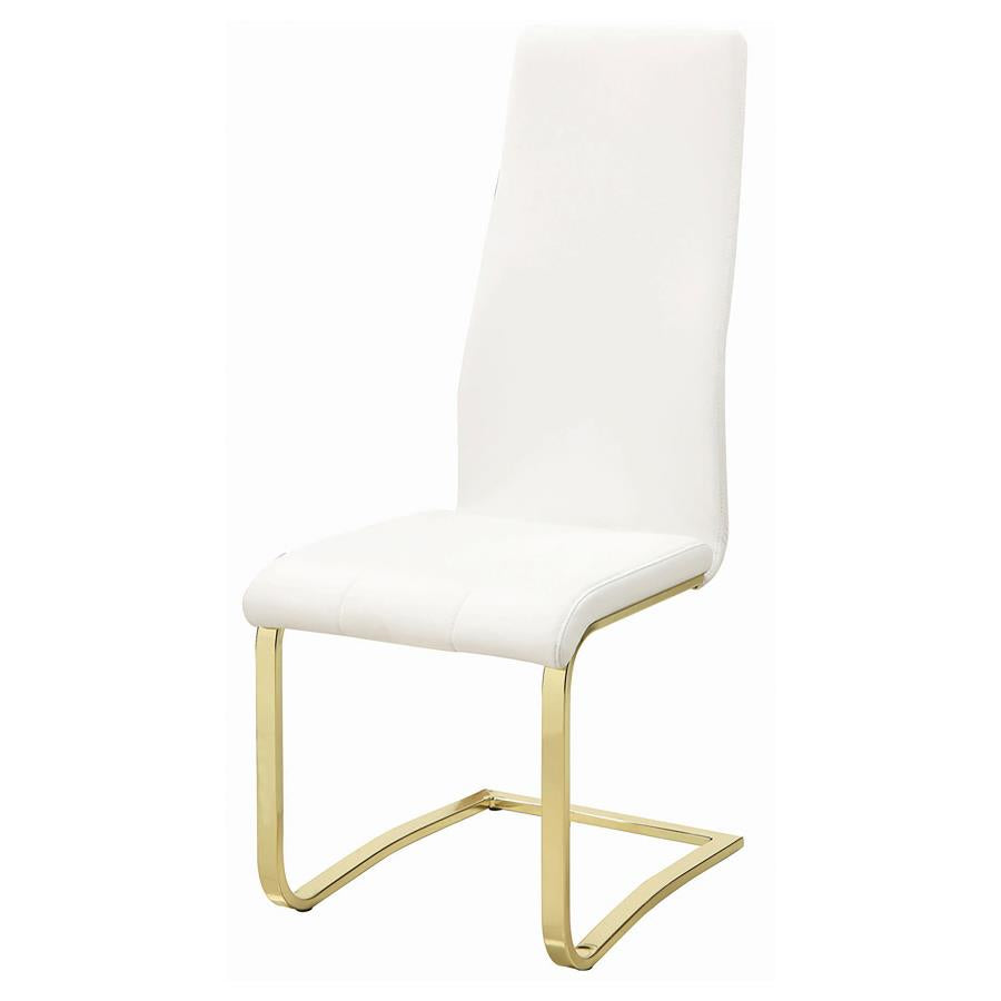 CoasterEssence Montclair Side Chairs White And Rustic Brass (Set Of 4)