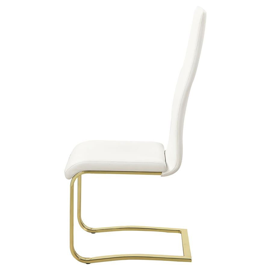 CoasterEssence Montclair Side Chairs White And Rustic Brass (Set Of 4)