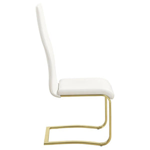 CoasterEssence Montclair Side Chairs White And Rustic Brass (Set Of 4)