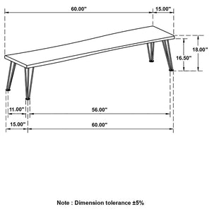 CoasterEssence Sherman Bench Natural Acacia And Matte Black