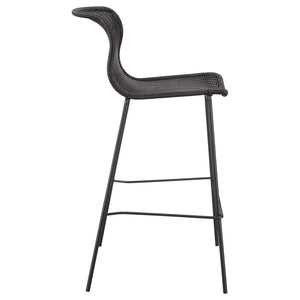 CoasterEssence Mckinley Upholstered Bar Stools With Footrest (Set Of 2) Brown And Sandy Black