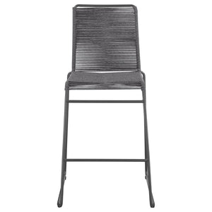 CoasterEssence Jerome Upholstered Bar Stools With Footrest (Set Of 2) Charcoal And Gunmetal