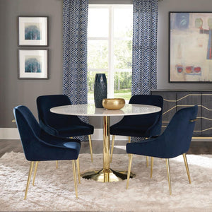 CoasterElevations Mayette Parsons Wingback Dining Side Chairs Dark Ink Blue (Set Of 2)