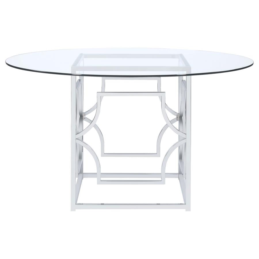 Starlight Round Glass Top Dining Table Clear And Chrome