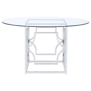 Starlight Round Glass Top Dining Table Clear And Chrome