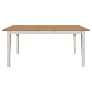 CoasterEssence Kirby Rectangular Dining Table With Butterfly Leaf Natural And Rustic Off White