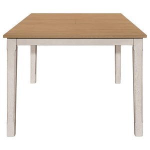 CoasterEssence Kirby Rectangular Dining Table With Butterfly Leaf Natural And Rustic Off White