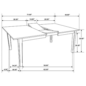 CoasterEssence Kirby Rectangular Dining Table With Butterfly Leaf Natural And Rustic Off White