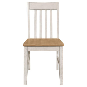 CoasterEssence Kirby Slat Back Side Chair (Set Of 2) Natural And Rustic Off White