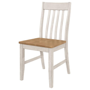 CoasterEssence Kirby Slat Back Side Chair (Set Of 2) Natural And Rustic Off White