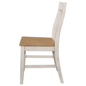 CoasterEssence Kirby Slat Back Side Chair (Set Of 2) Natural And Rustic Off White