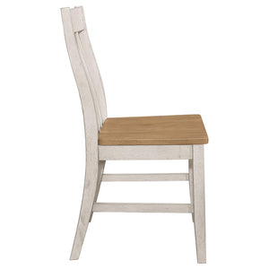 CoasterEssence Kirby Slat Back Side Chair (Set Of 2) Natural And Rustic Off White