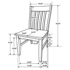 CoasterEssence Kirby Slat Back Side Chair (Set Of 2) Natural And Rustic Off White