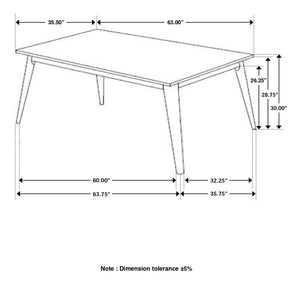 CoasterEveryday Everett Faux Marble Top Dining Table Natural Walnut And White